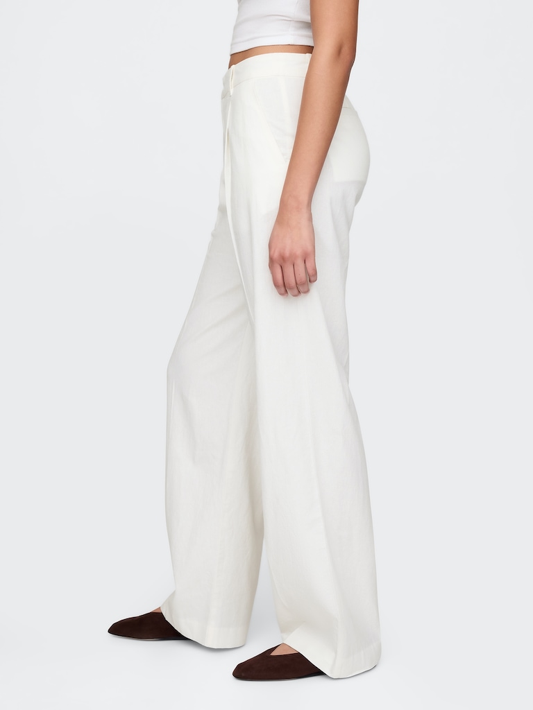 365 Low Rise Linen-Blend Trousers