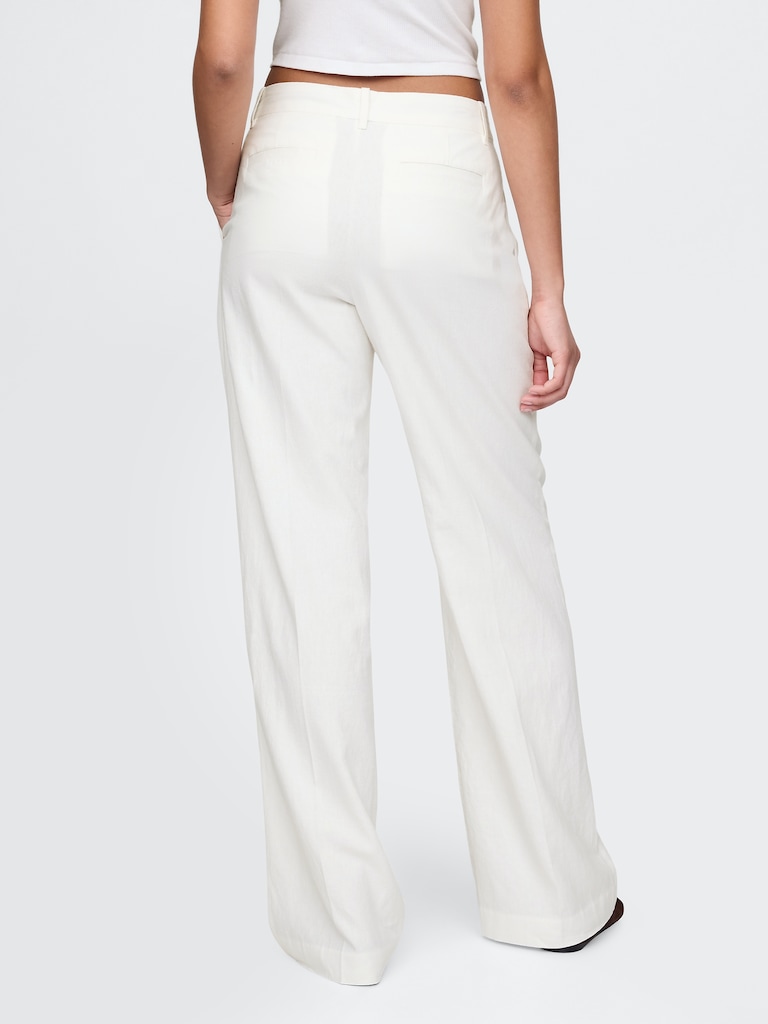 365 Low Rise Linen-Blend Trousers