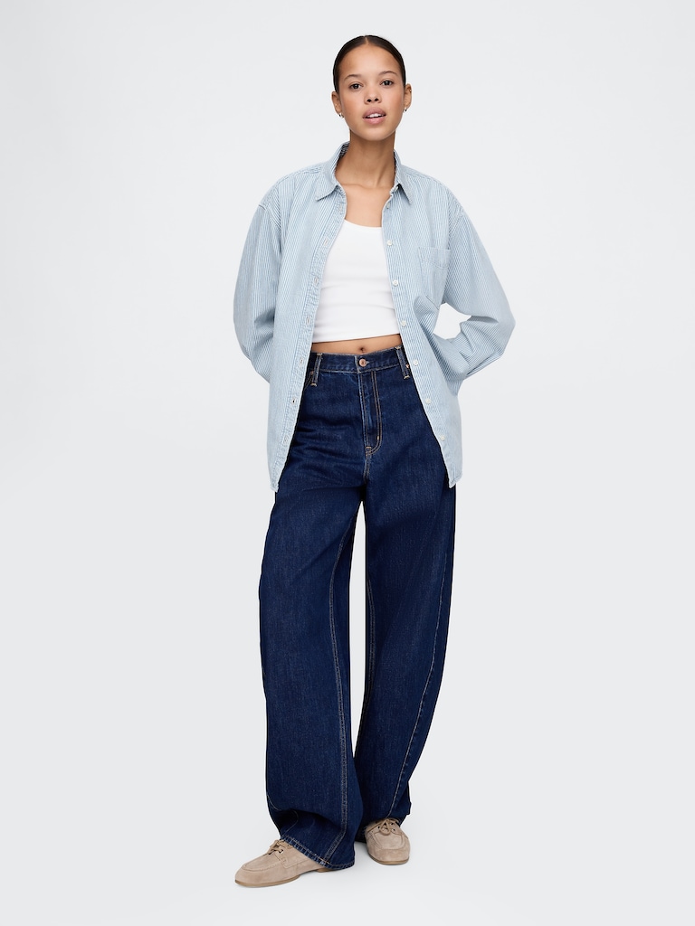 Denim Stripe Big Shirt