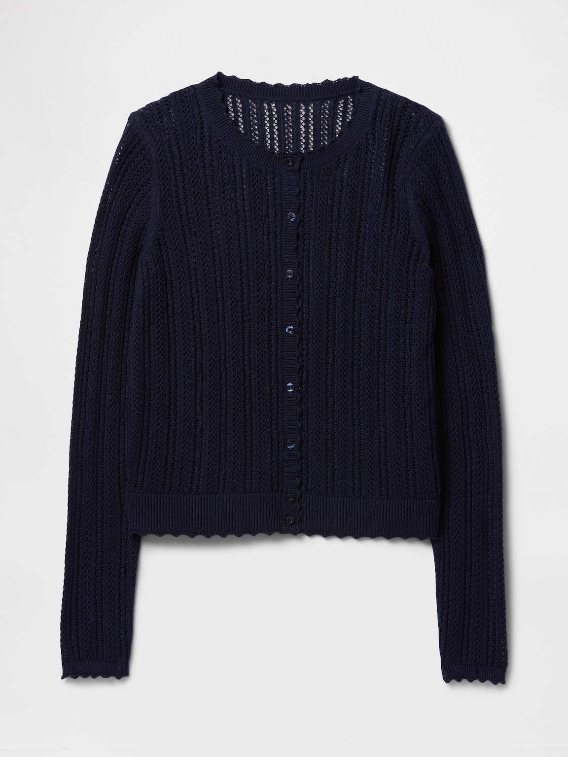 Linen-Blend Pointelle Cardigan