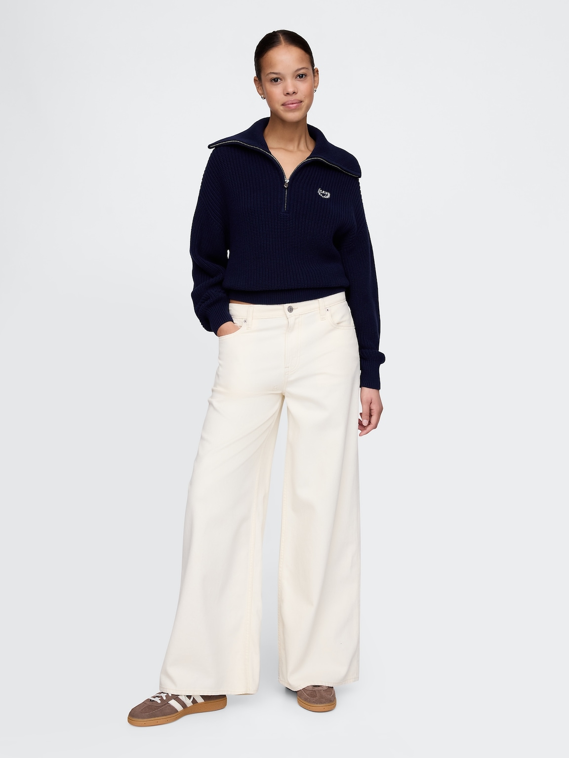 100% Cotton Half-Zip Pullover Sweater