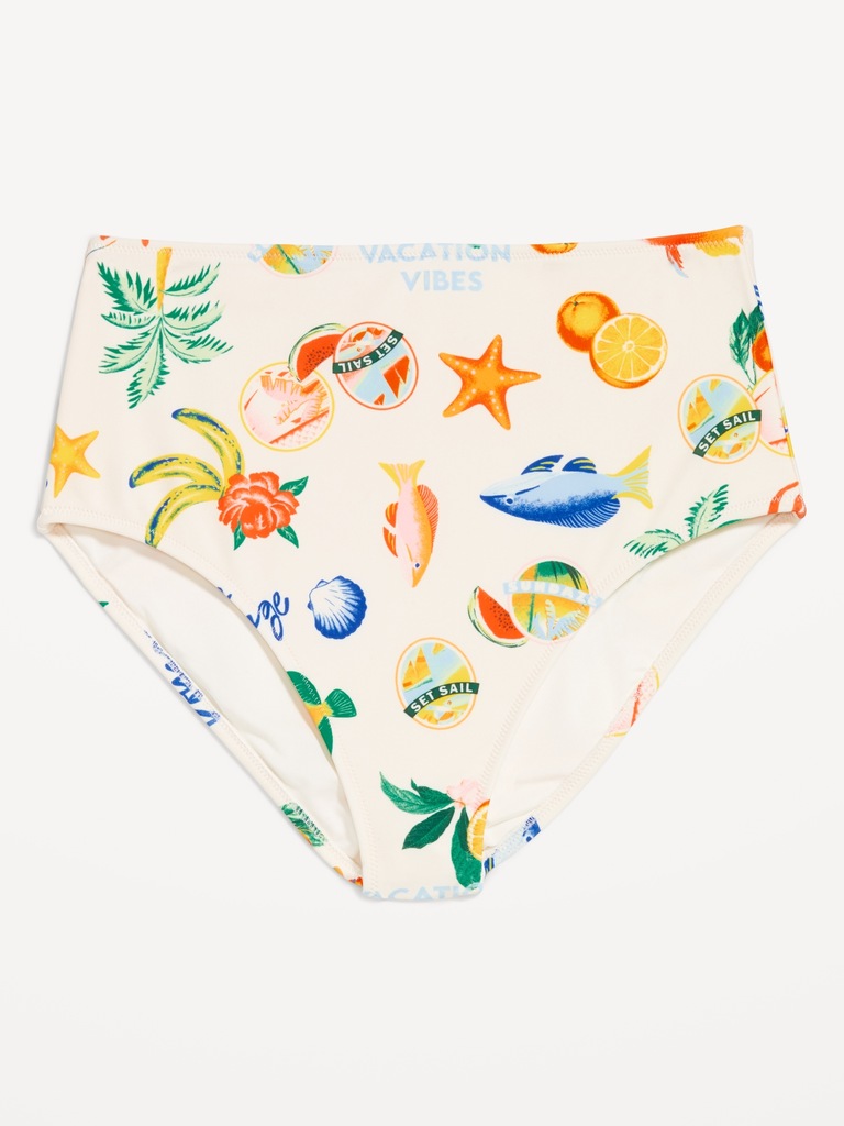 Matte High-Waisted Bikini Swim Bottoms