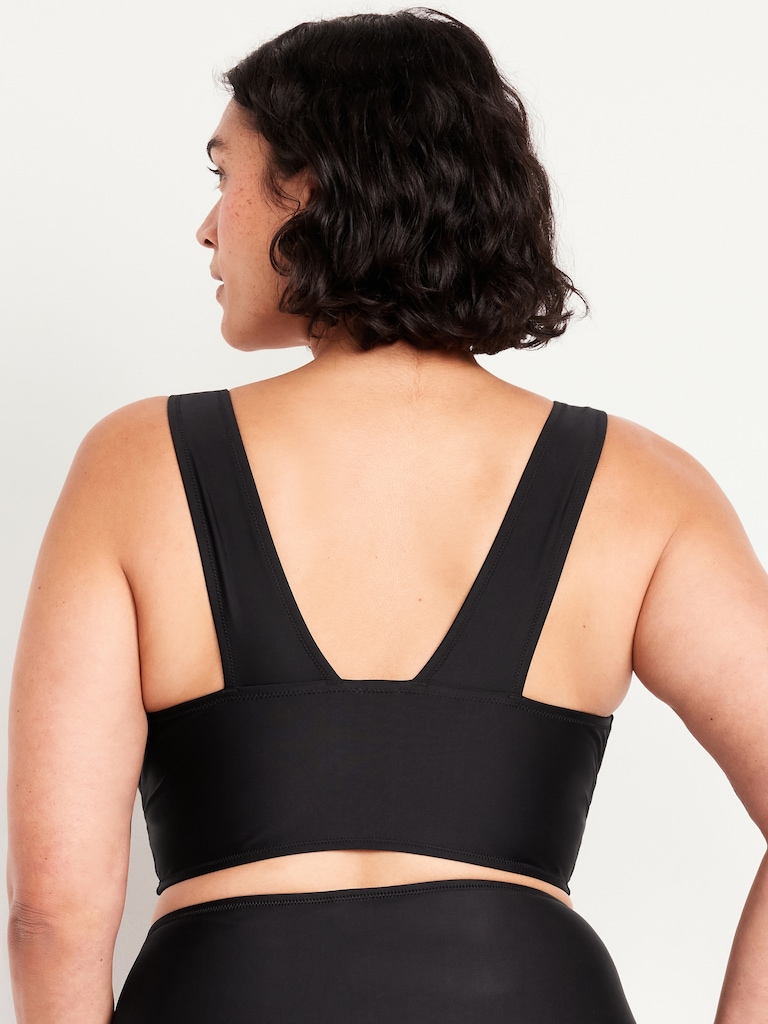 Matte Longline Bikini Swim Top