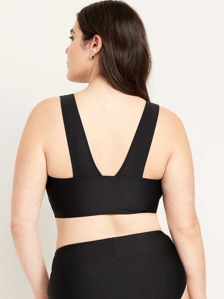 Matte Longline Bikini Swim Top