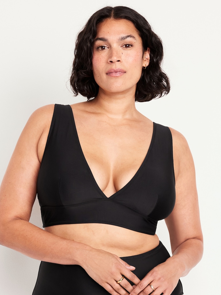 Matte Longline Bikini Swim Top