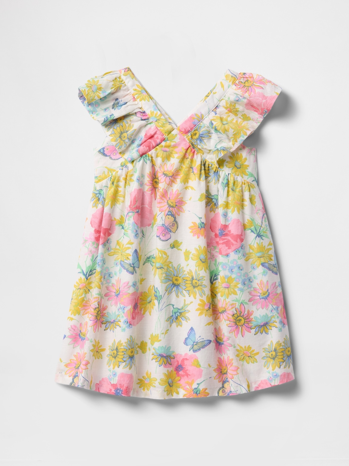 Baby & Toddler Linen-Cotton Ruffle Dress