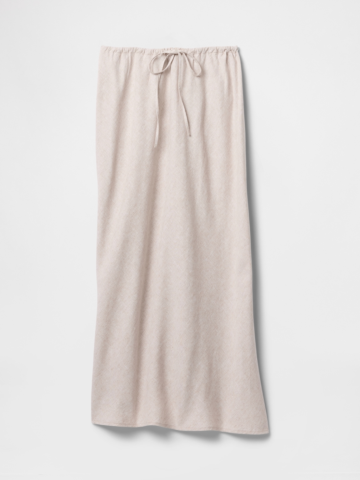 Linen-Blend Midi Skirt