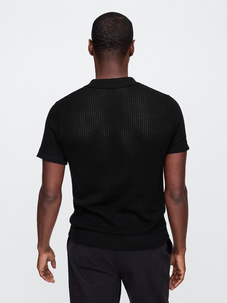Crochet Polo Shirt