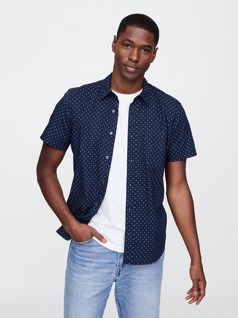 Stretch Poplin Shirt in Standard Fit