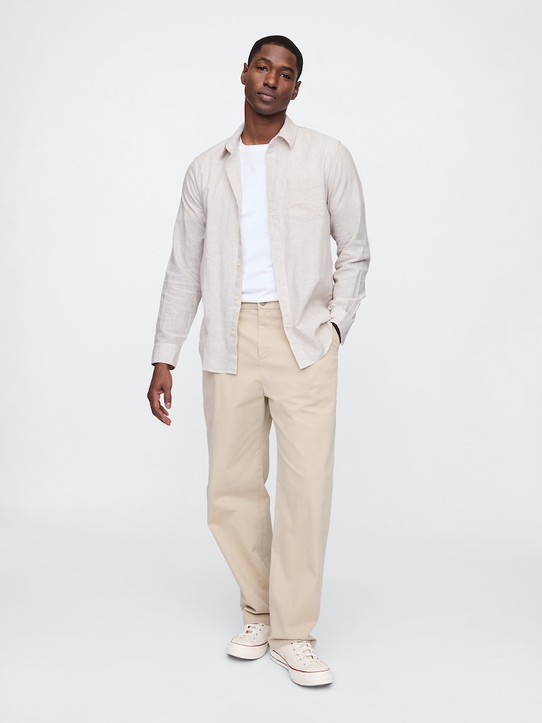 Linen-Blend Shirt in Standard Fit