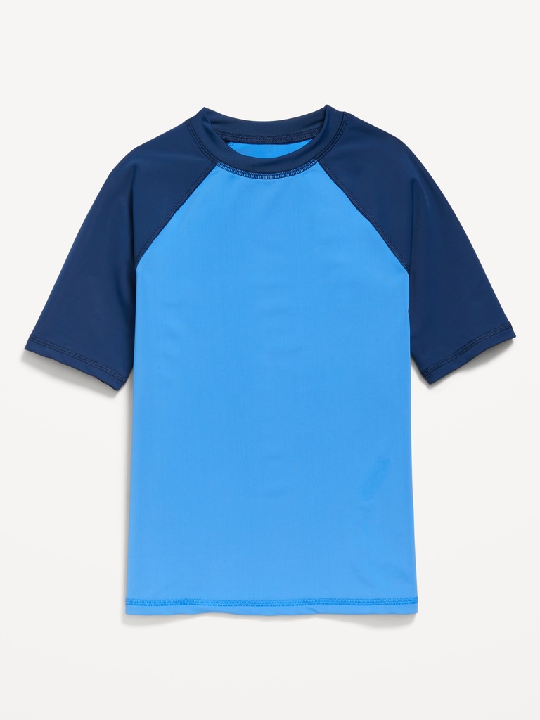 Raglan-Sleeve Rashguard Swim Top for Boys
