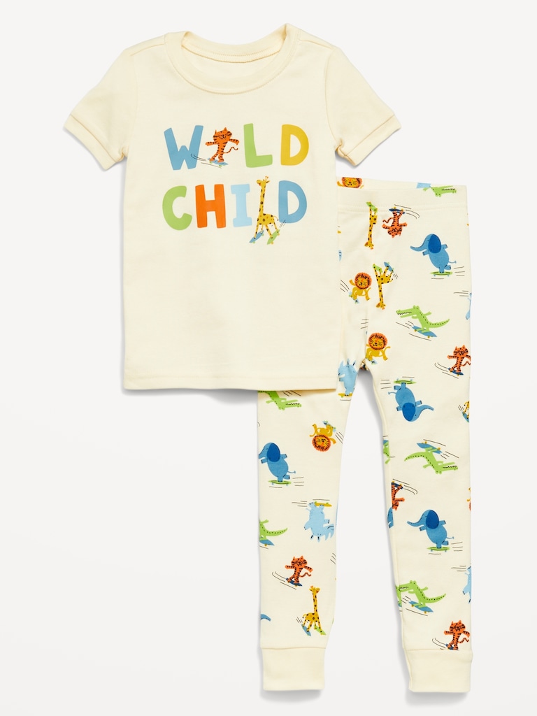 Snug-Fit Graphic Pajama Set for Toddler & Baby