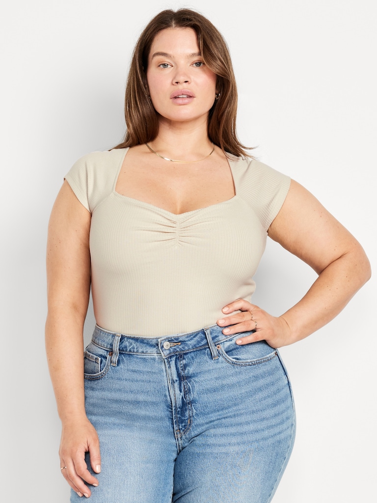 Double-Layer Cinched Bodysuit