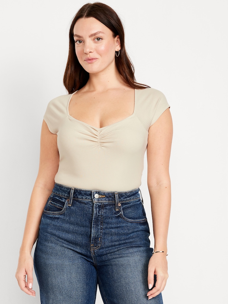 Double-Layer Cinched Bodysuit