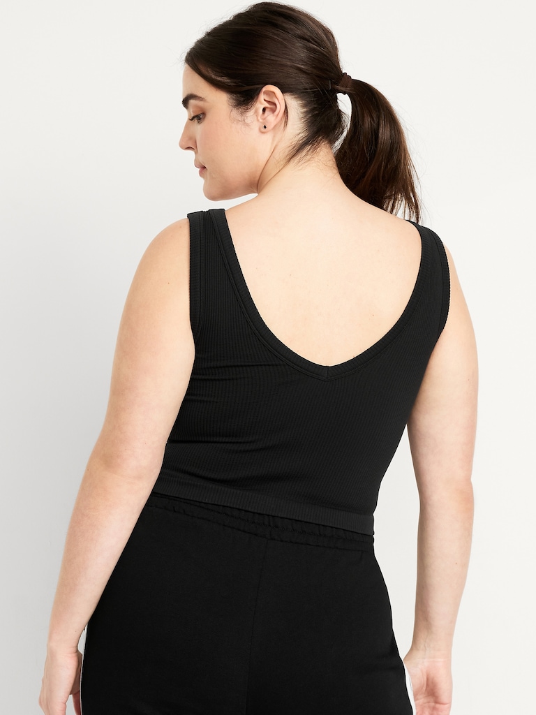 Exhale Seamless V-Neck Rib Tank
