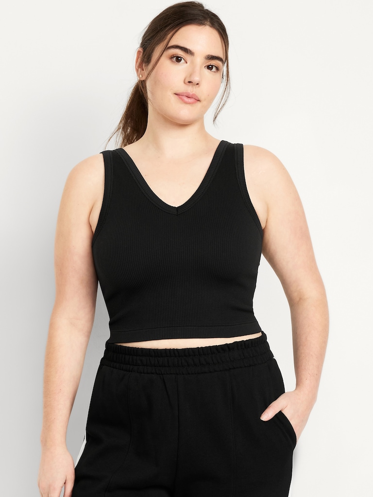 Exhale Seamless V-Neck Rib Tank