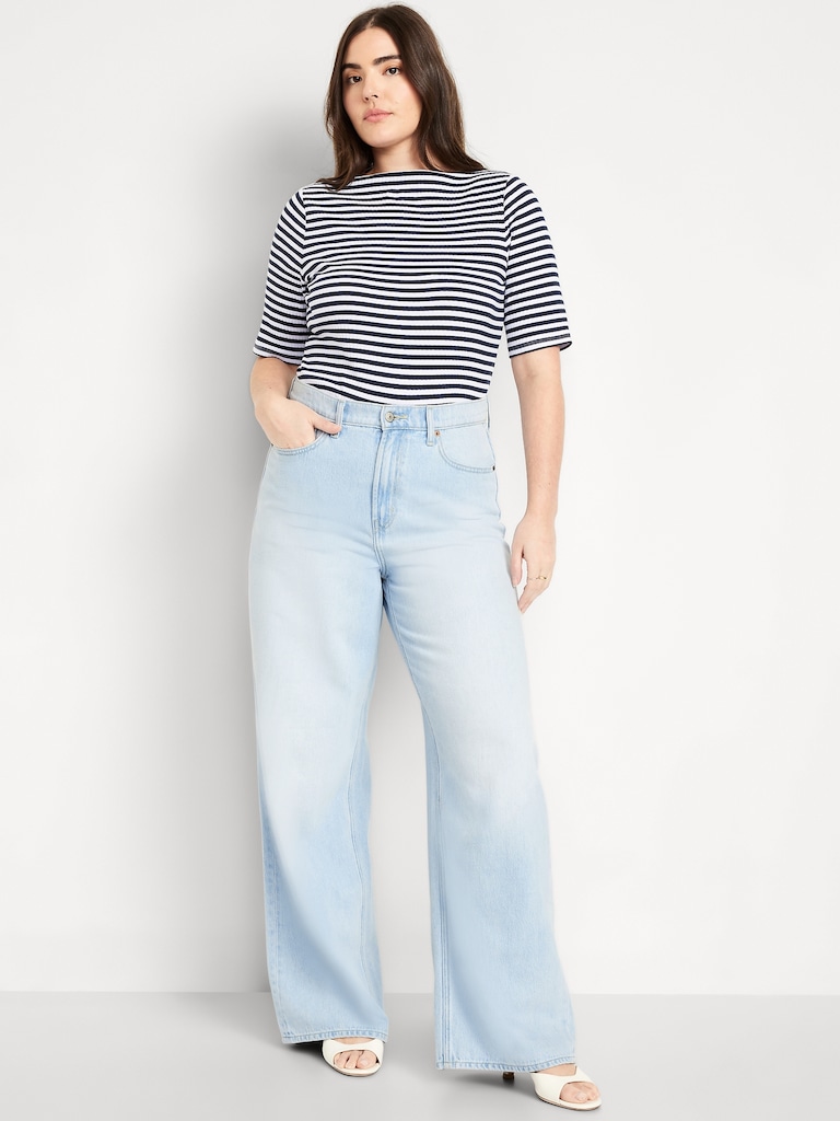 High-Waisted Baggy Wide-Leg Jeans
