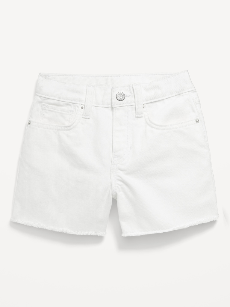 High-Waisted Frayed-Hem Jean Shorts for Girls