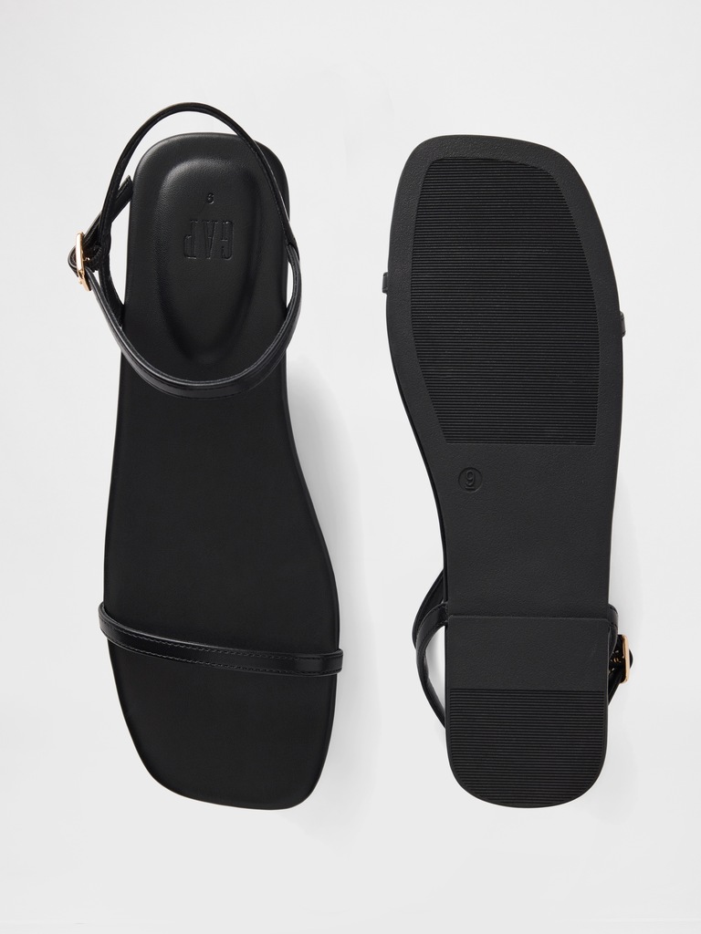 Vegan-Leather Strappy Sandals