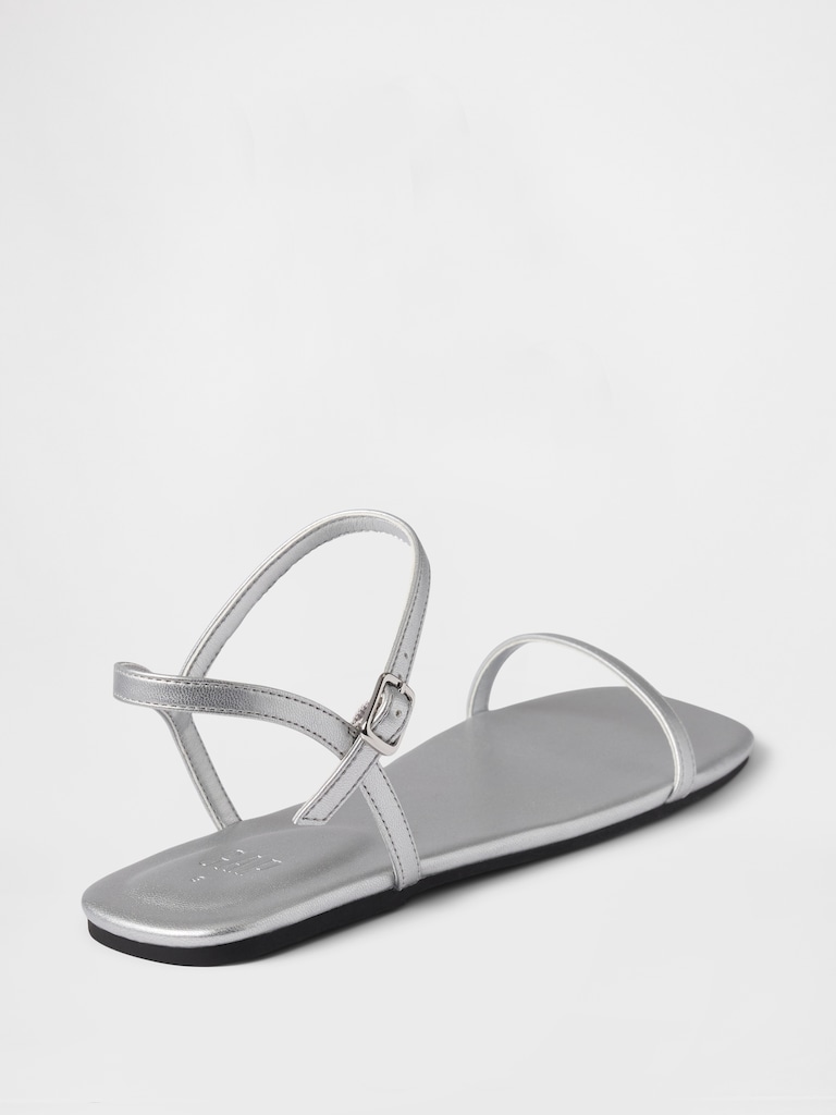 Vegan-Leather Strappy Sandals