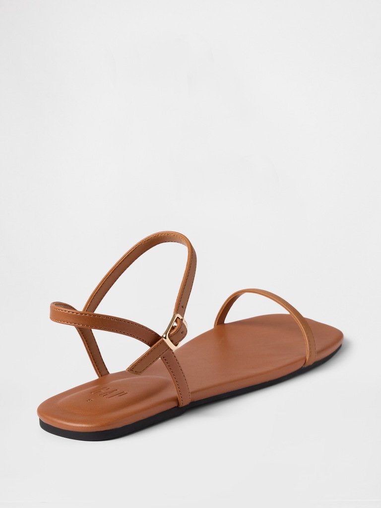 Vegan-Leather Strappy Sandals