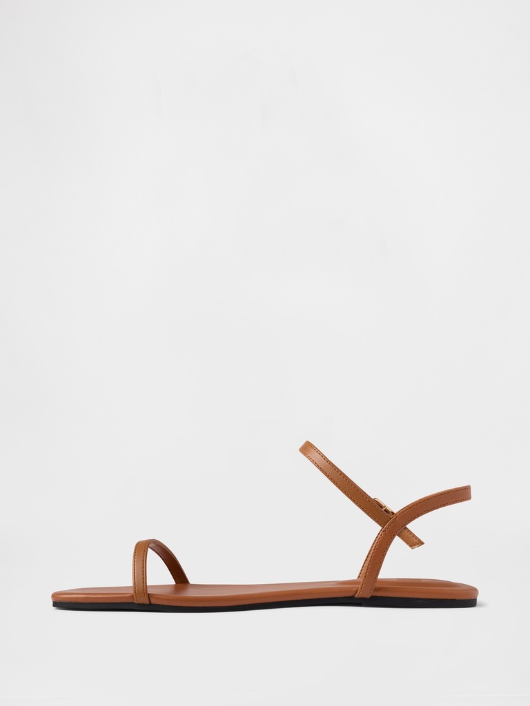 Vegan-Leather Strappy Sandals