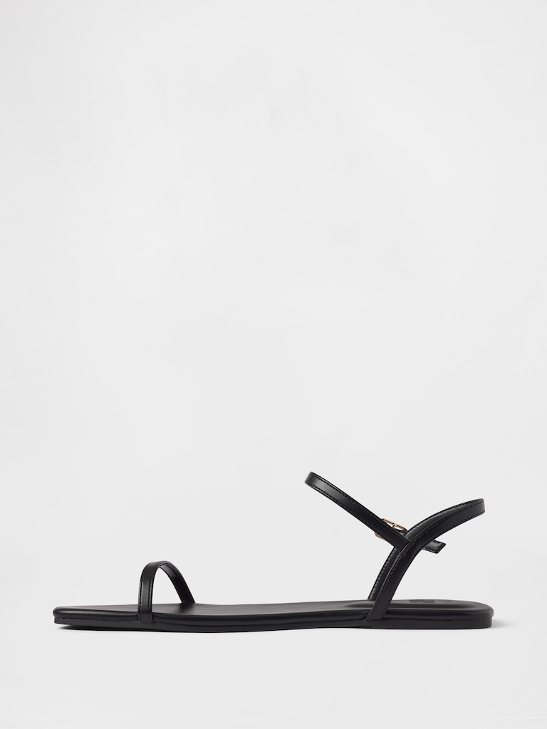 Vegan-Leather Strappy Sandals