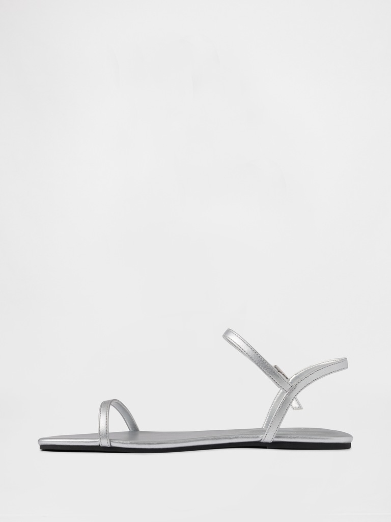 Vegan-Leather Strappy Sandals