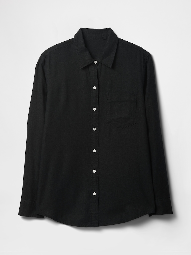 Linen-Blend Easy Shirt