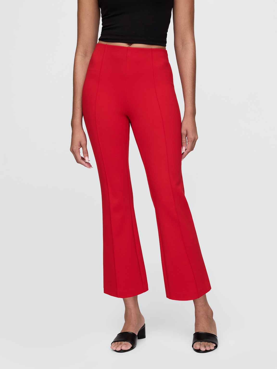 High Rise Double Knit Crop Kick Pants
