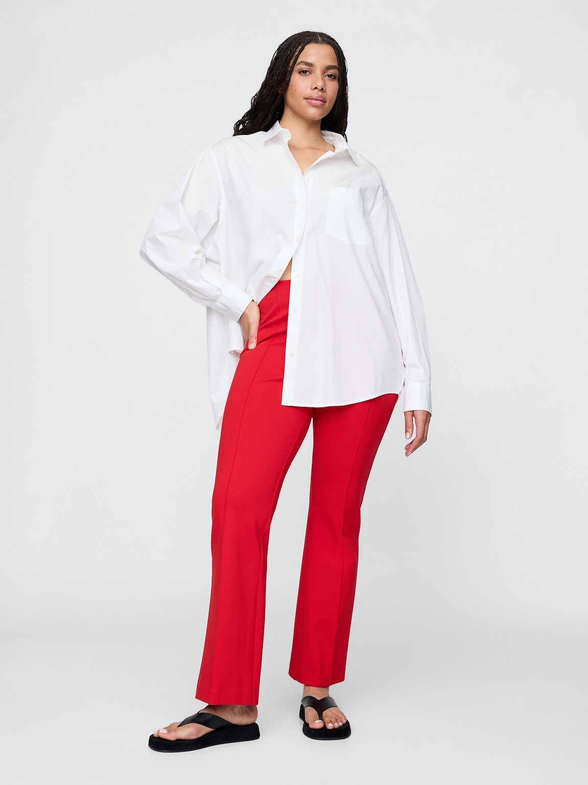 High Rise Double Knit Crop Kick Pants