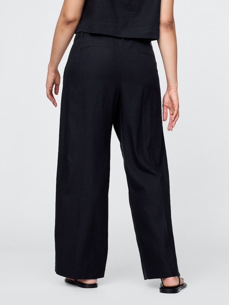 365 Low Rise Linen-Blend Trousers