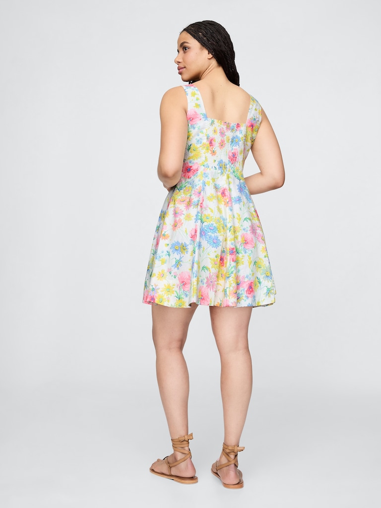 Linen-Blend Mini Dress