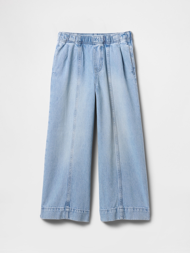 Kids High Rise Stride Wide-Leg Ankle Jeans