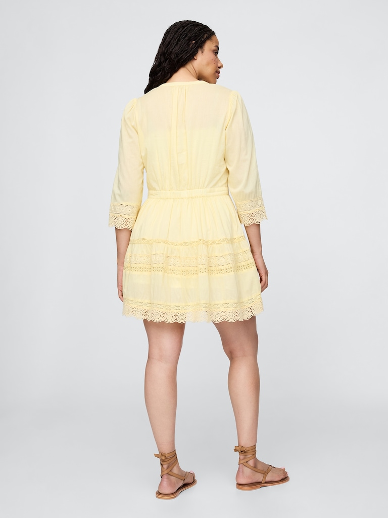 Lace-Trim Mini Dress