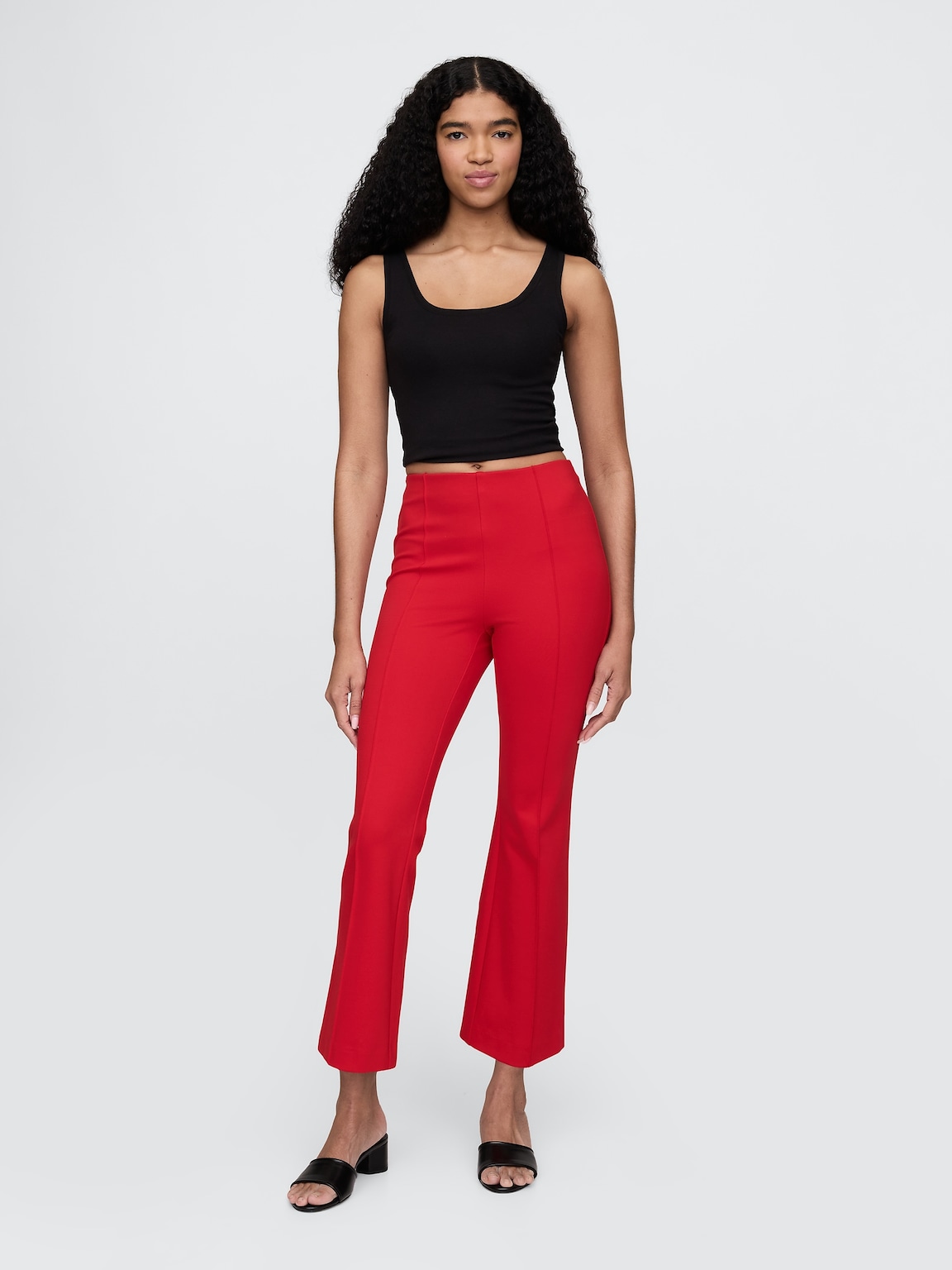High Rise Double Knit Crop Kick Pants