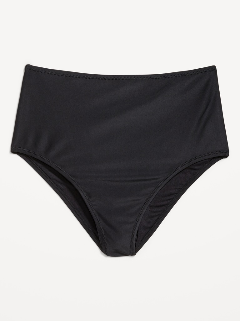 Matte High-Waisted Bikini Swim Bottoms