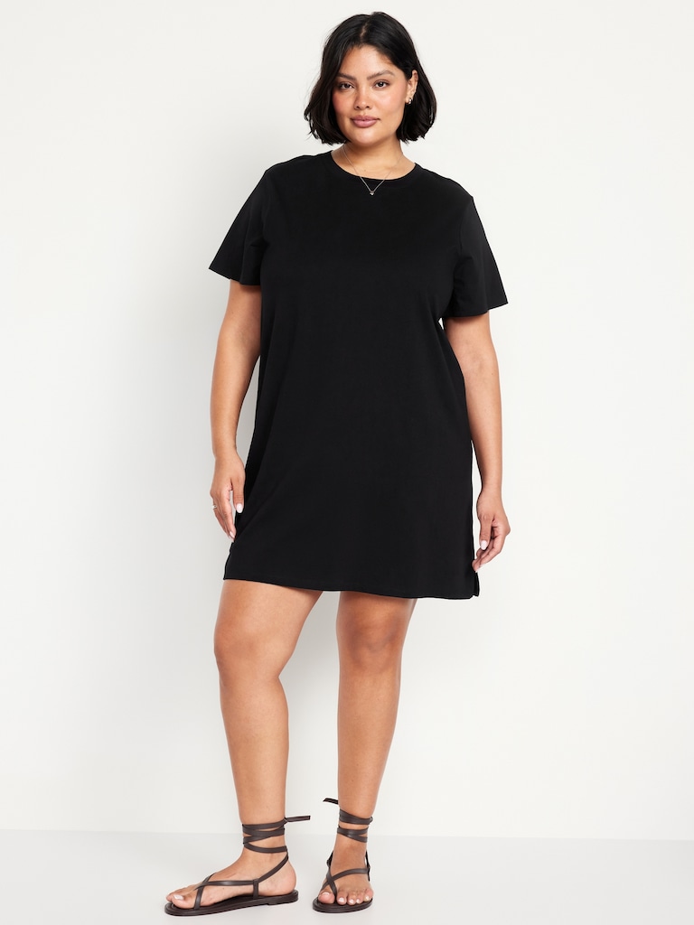 Vintage Crew-Neck Mini T-Shirt Dress