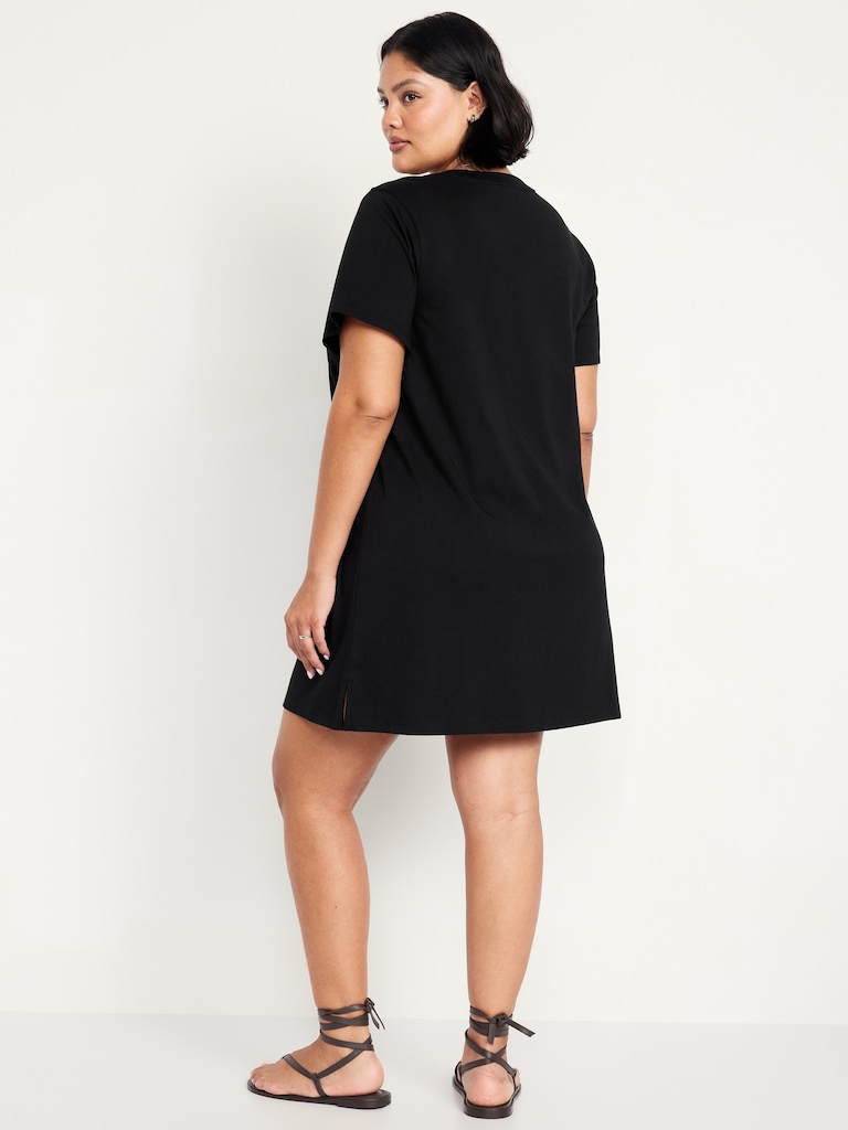 Vintage Crew-Neck Mini T-Shirt Dress