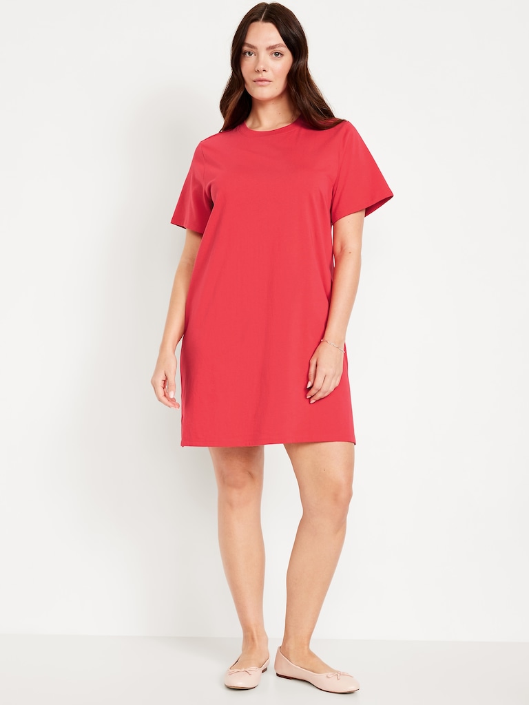 Vintage Crew-Neck Mini T-Shirt Dress