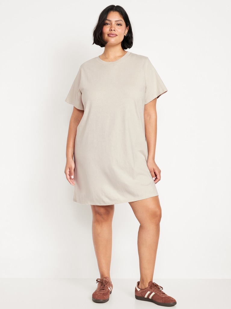 Vintage Crew-Neck Mini T-Shirt Dress