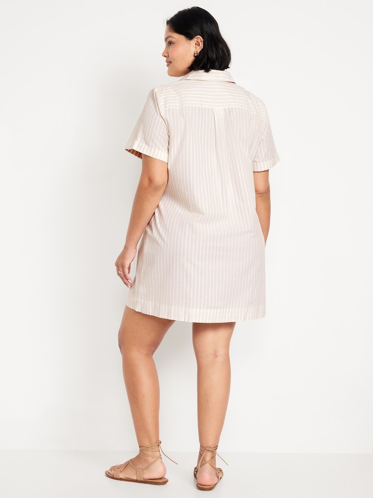 Striped Mini Shirt Dress