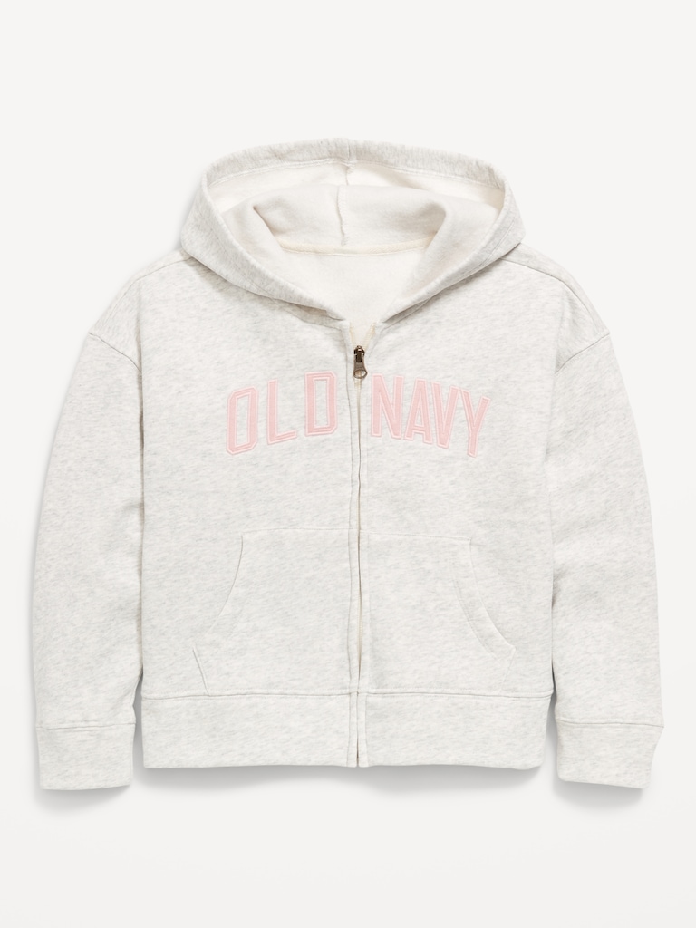 Logo-Graphic Zip Hoodie for Girls