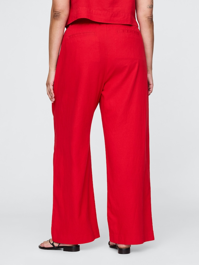 365 High Rise Linen-Blend Trousers