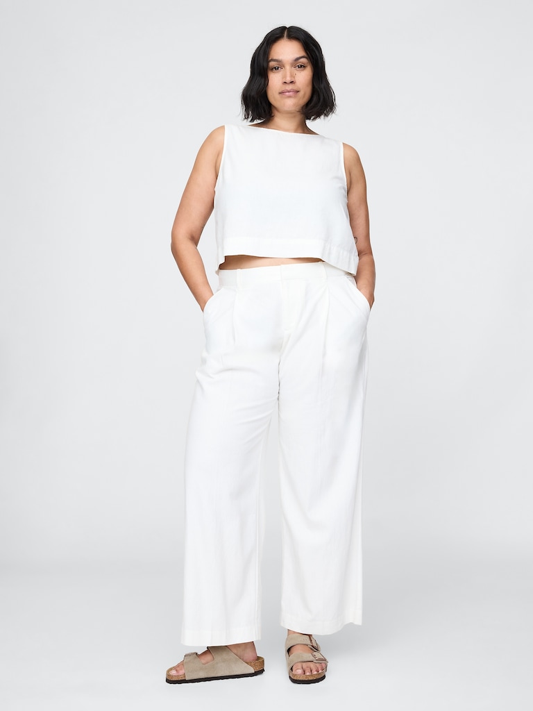 365 Low Rise Linen-Blend Trousers