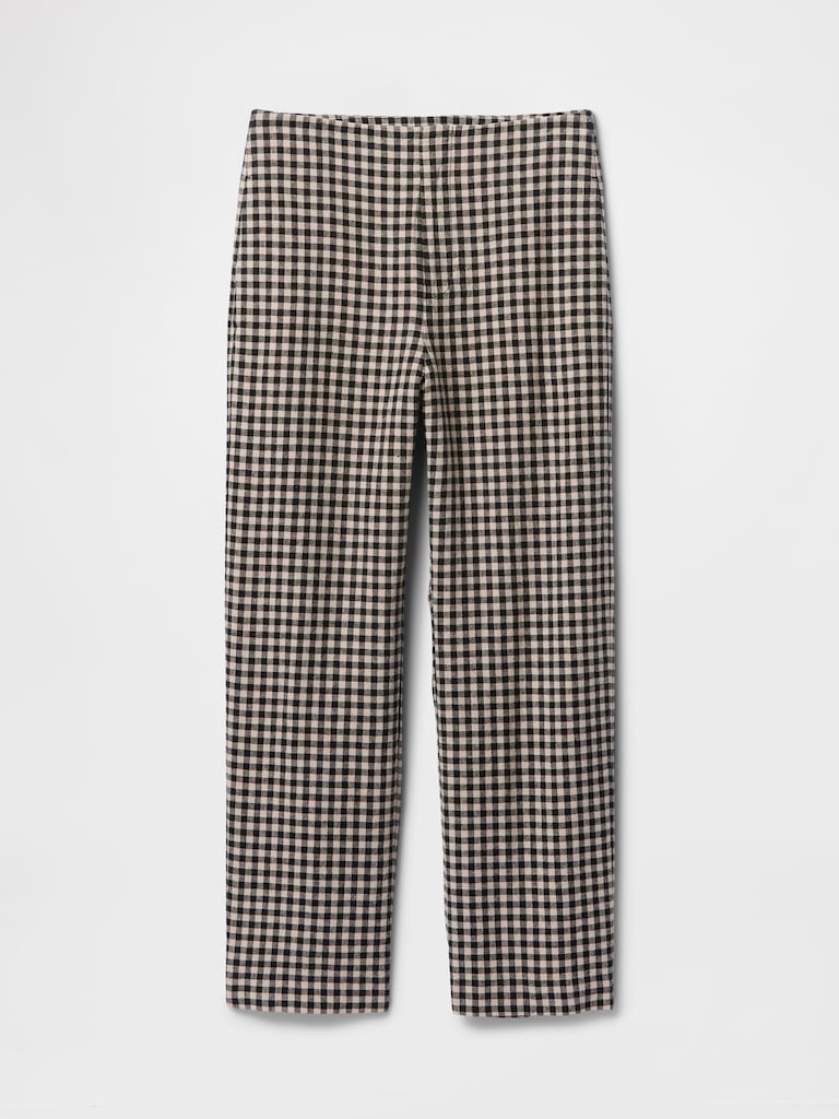 Linen-Blend Relaxed Straight Ankle Pants