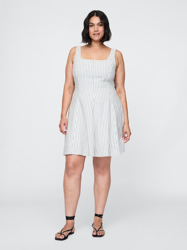 Linen-Blend Mini Dress