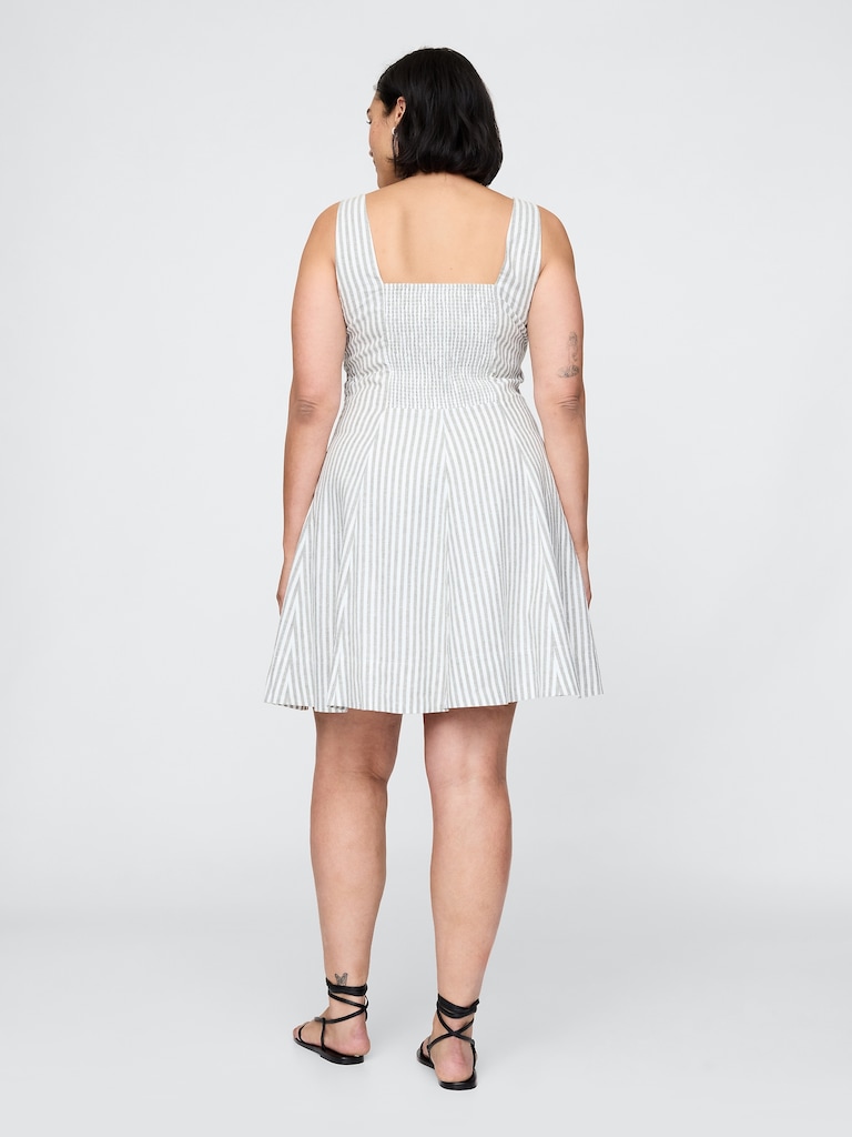 Linen-Blend Mini Dress