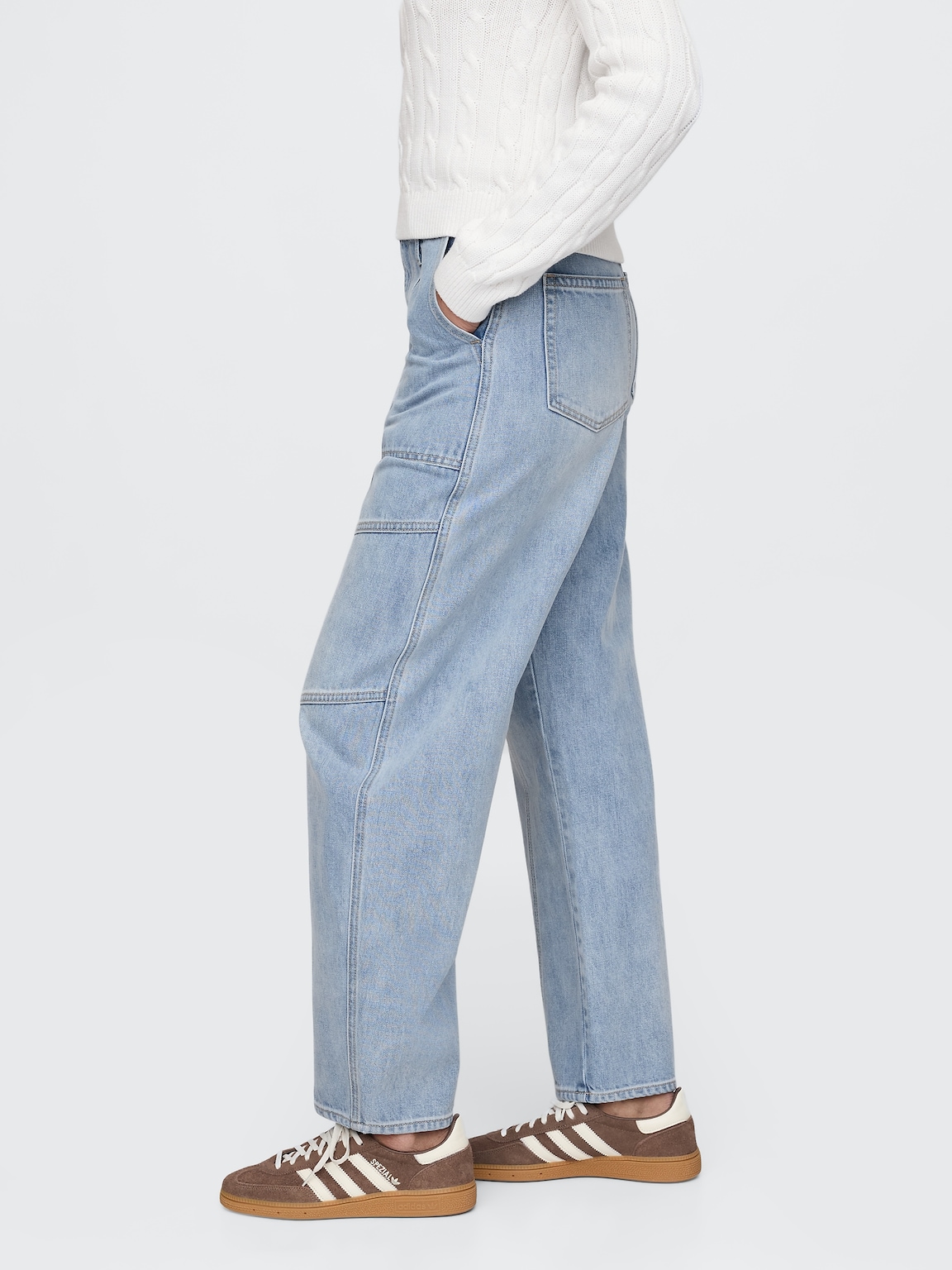 High Rise Seamed Barrel Jeans