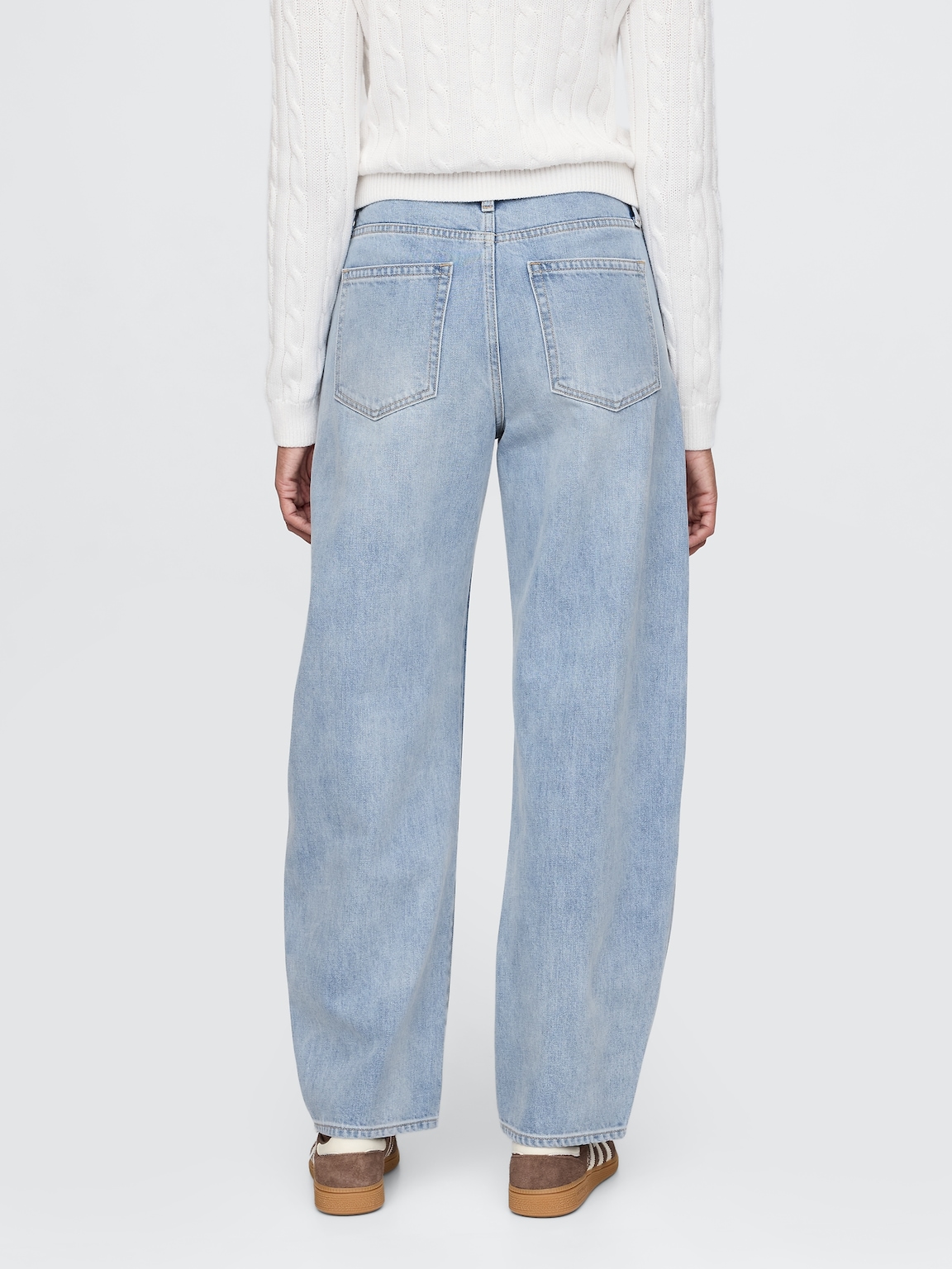 High Rise Seamed Barrel Jeans